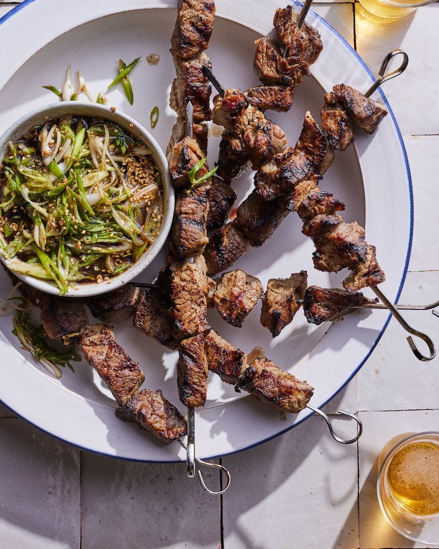 Marinated Grilled Steak Skewers