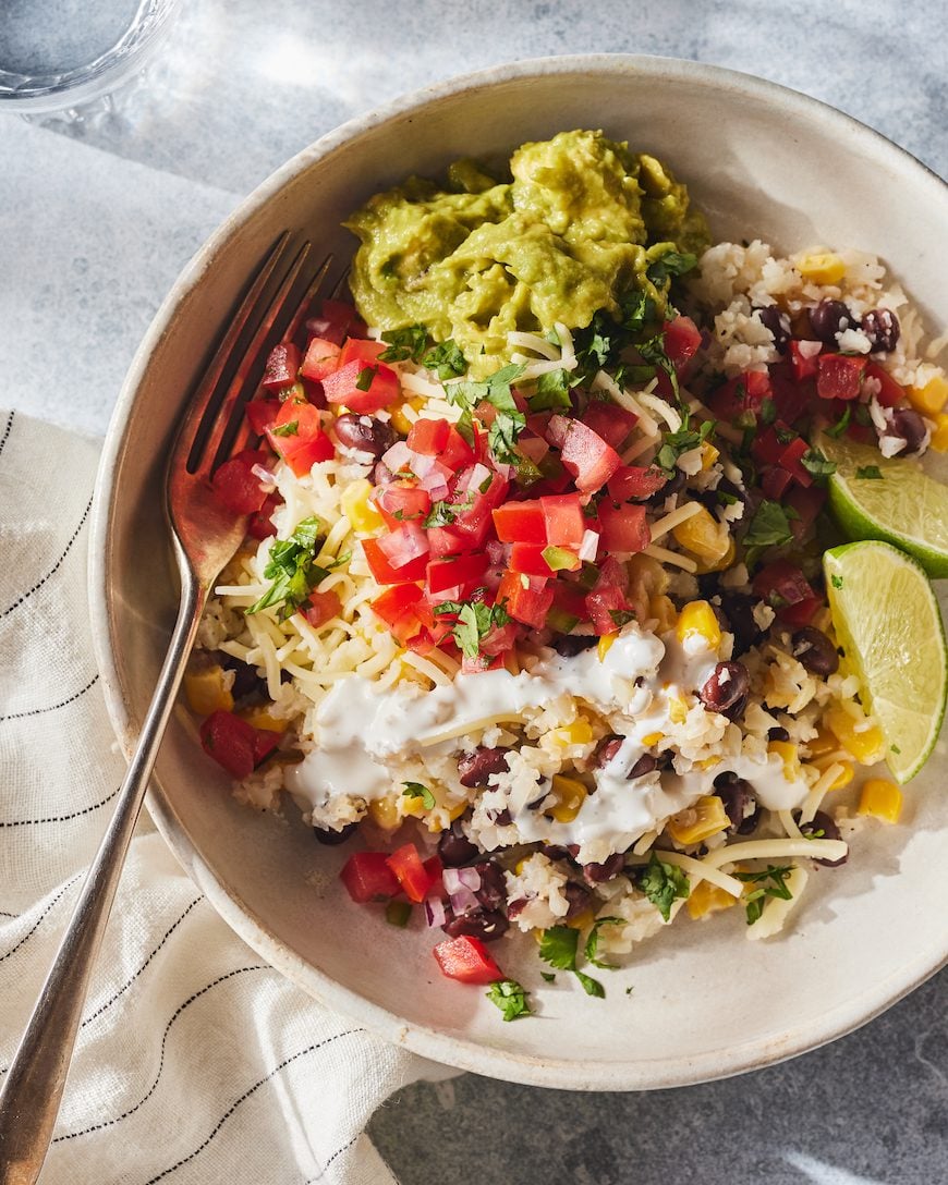 Cauliflower Rice Veggie Burrito Bowl