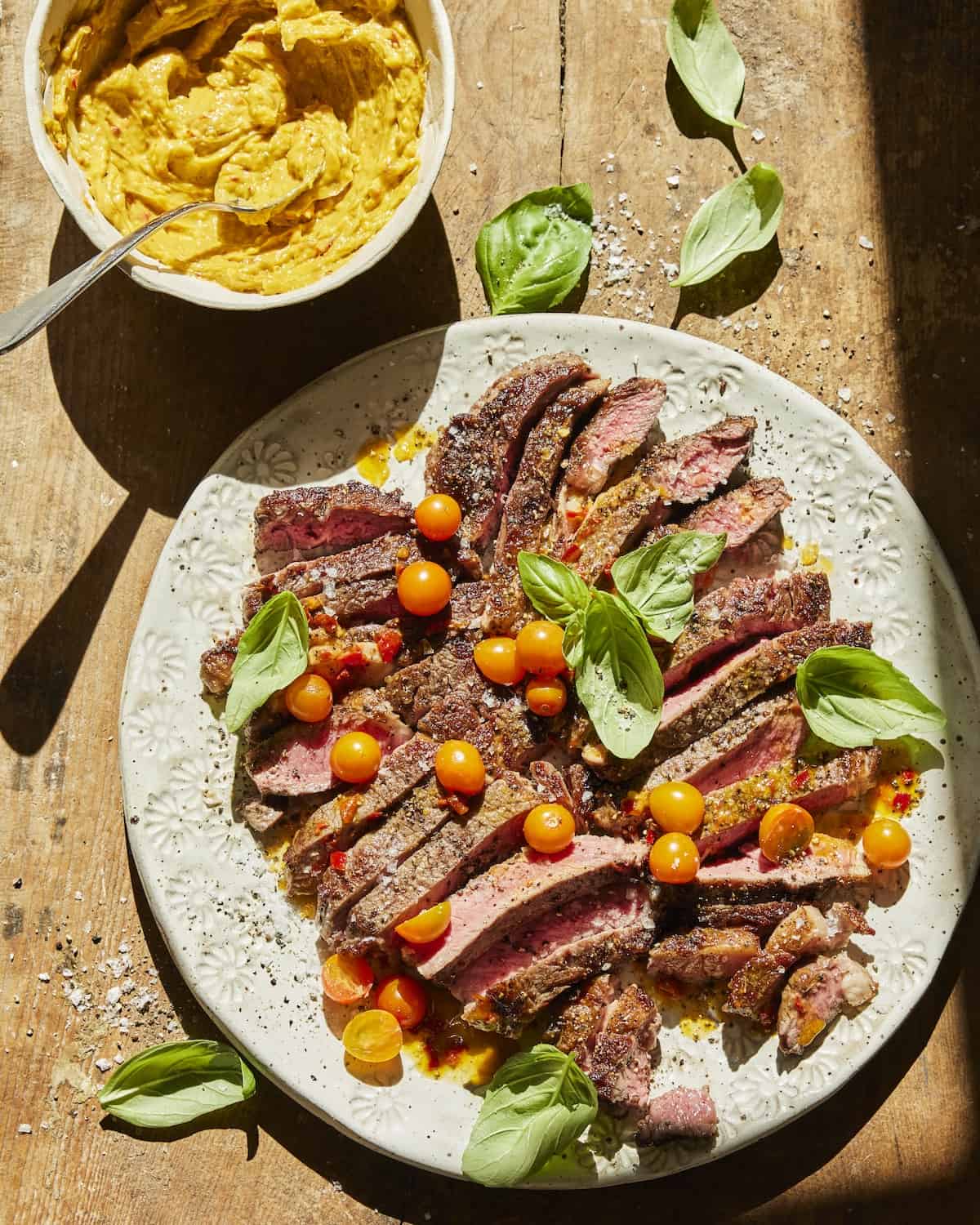 Grilled Ribeyes with Calabrian Chile Butter
