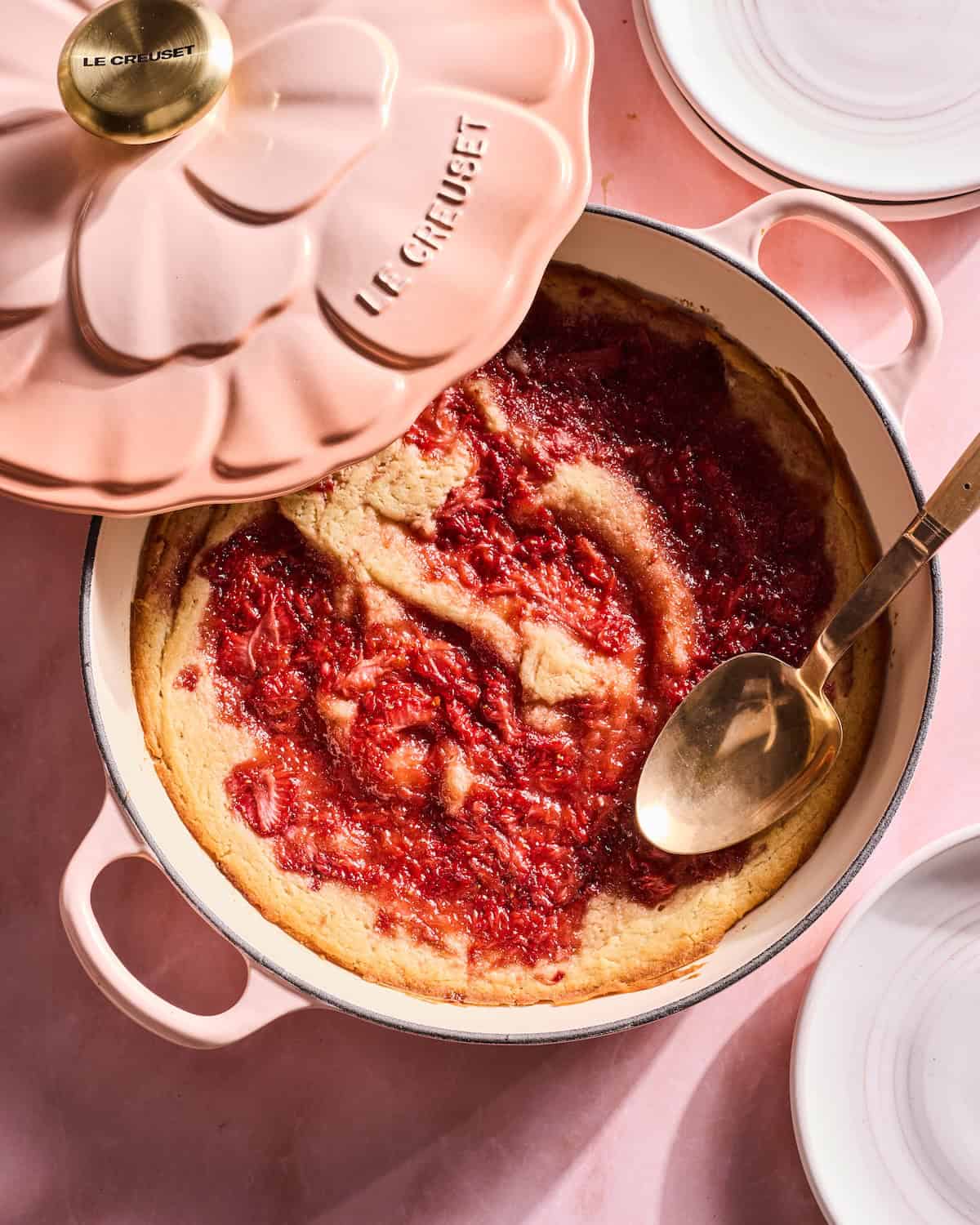 easy skillet Strawberry Cake
