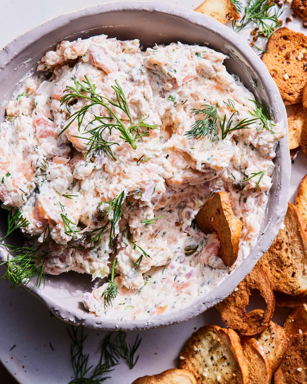 Smoked Salmon Dip with Bagel Crisps