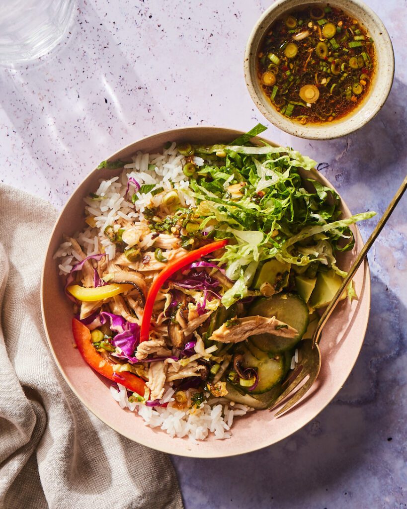 Ginger Scallion Chicken Bowls from www.whatsgabycooking.com (@whatsgabycookin)
