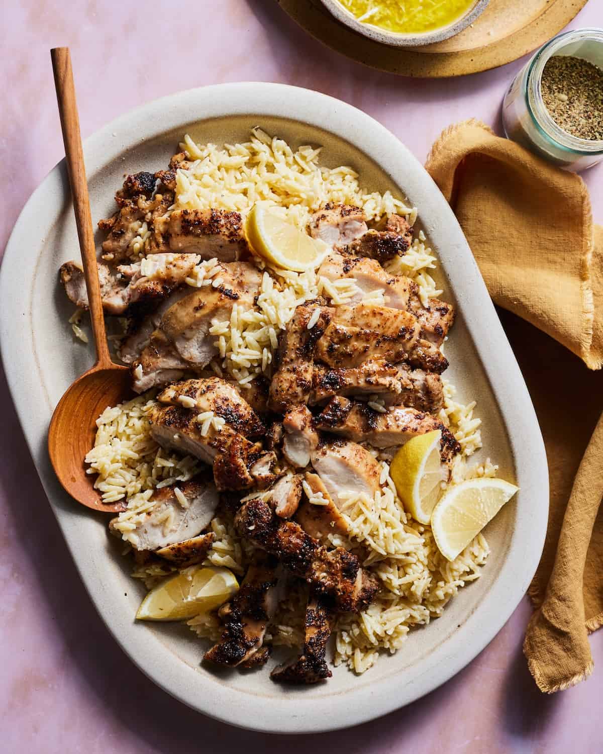 Lemon Pepper Chicken with Creamy Orzo