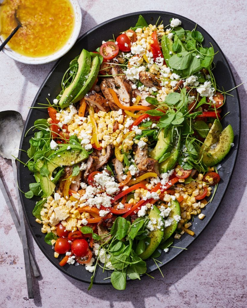 Healthy Dinner Idea: Chicken Fajita Cobb from www.whatsgabycooking.com (@whatsgabycookin)