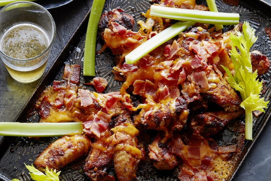 Bacon Cheddar Buffalo Wings from www.whatsgabycooking.com (@Whatsgabycookin)