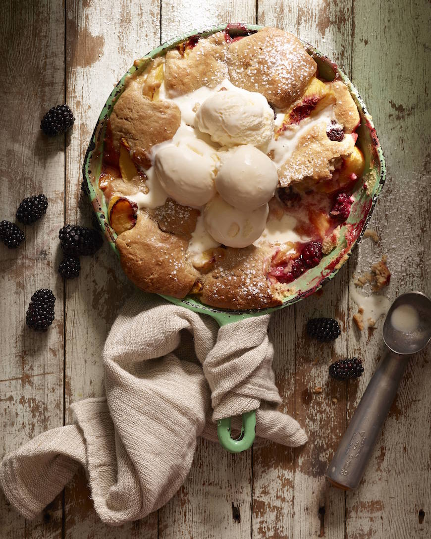 Peach and Blueberry Cobbler