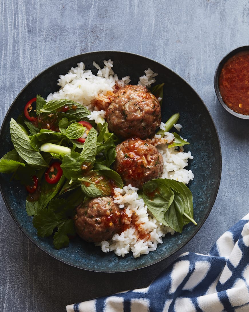 Asian Pork Meatball Bowls