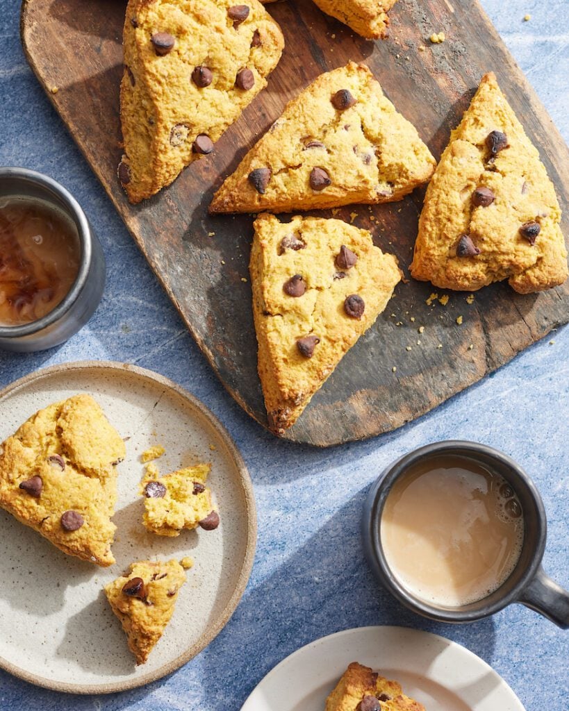 Pumpkin Chocolate Chip Scones from www.whatsgabycooking.com (@whatsgabycookin)