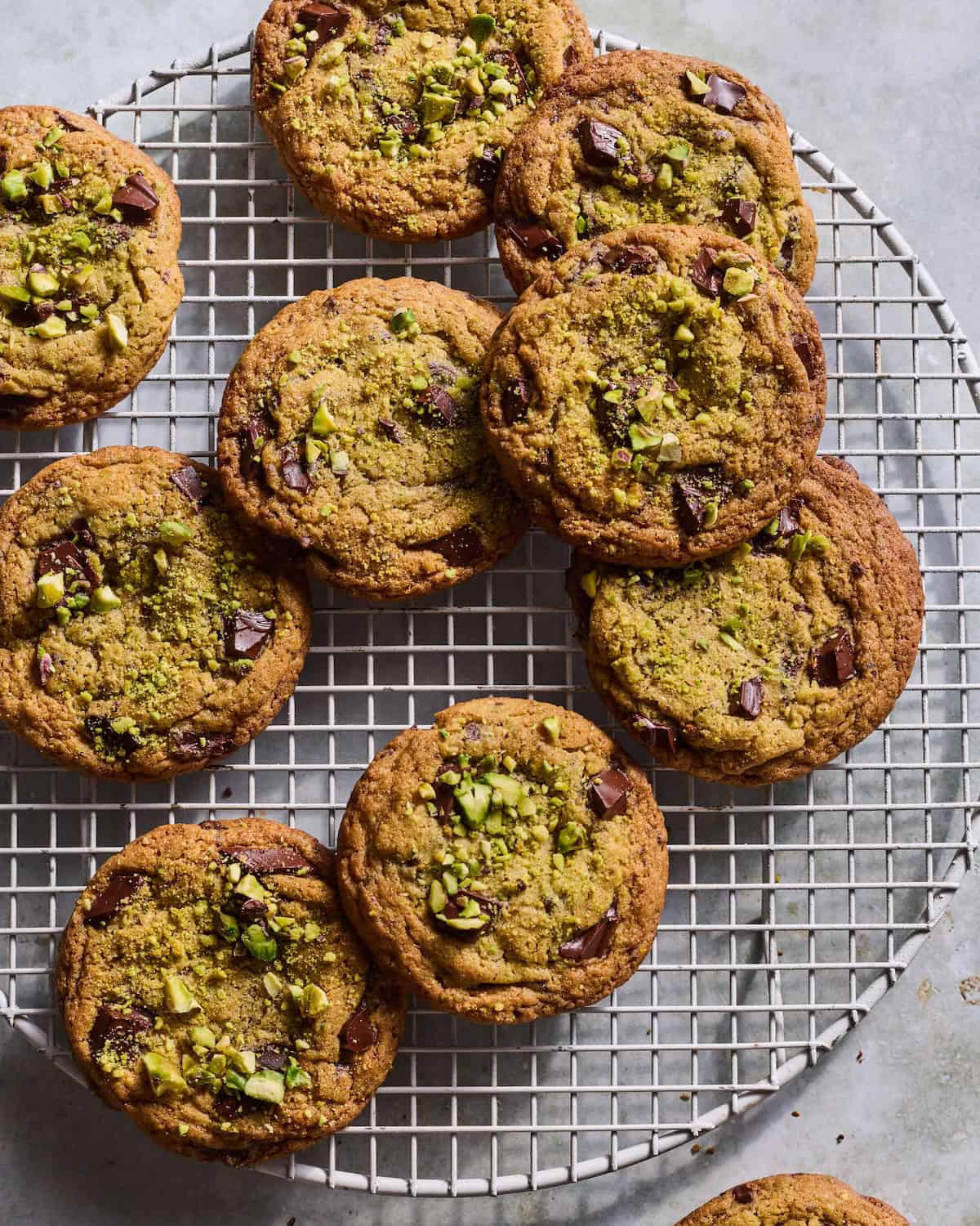 Pistachio Chocolate Chunk Cookies