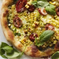 Sweet Corn and Basil Pizza from www.whatsgabycooking.com (@whatsgabycookin)