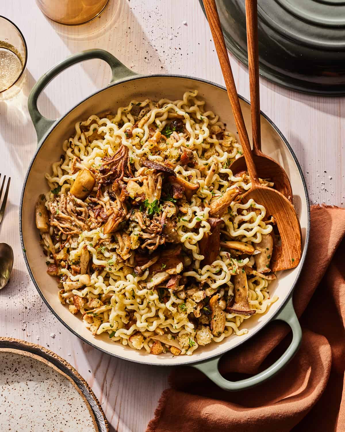 Roasted Mushroom Pasta with Herbs